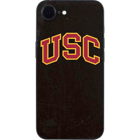 University of Southern California USC Logo Black Distressed iPhone 16e Skin